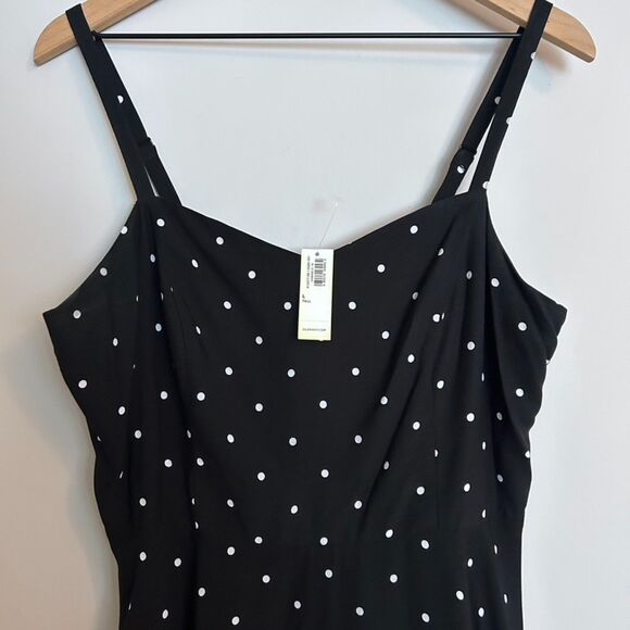 Old Navy Fit and Flare Polka Dot Black White Dress Large Tall - Picture 2 of 8
